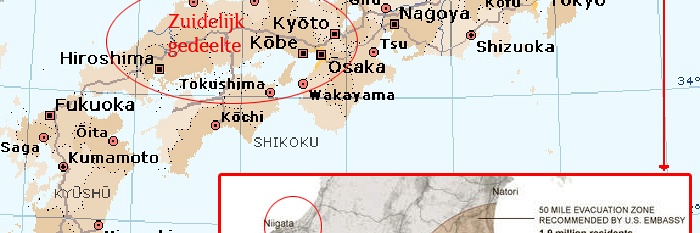 Informatie rampgebieden Japan