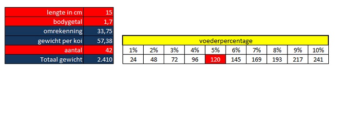 Voerschema's voor koi